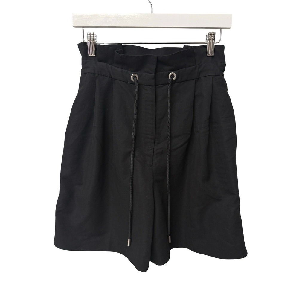 & Other Stories Shorts Women 4 Black Paperbag Waist High Rise Pleated Minimalist
